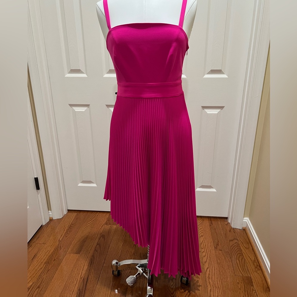 Milly Asymmetrical Pleated Elegant Dress